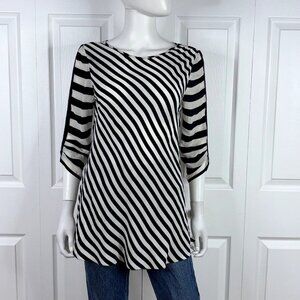 TAVAN & MITTO women's stripe silk blouse medium size like new!!